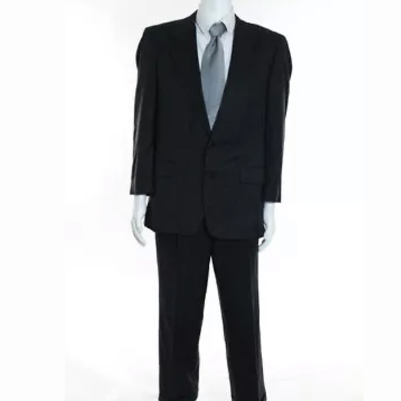 HICKEY FREEMAN SUIT TWO BUTTON CLOSURE SIZE 40R Dark Blue - Picture 2 of 8